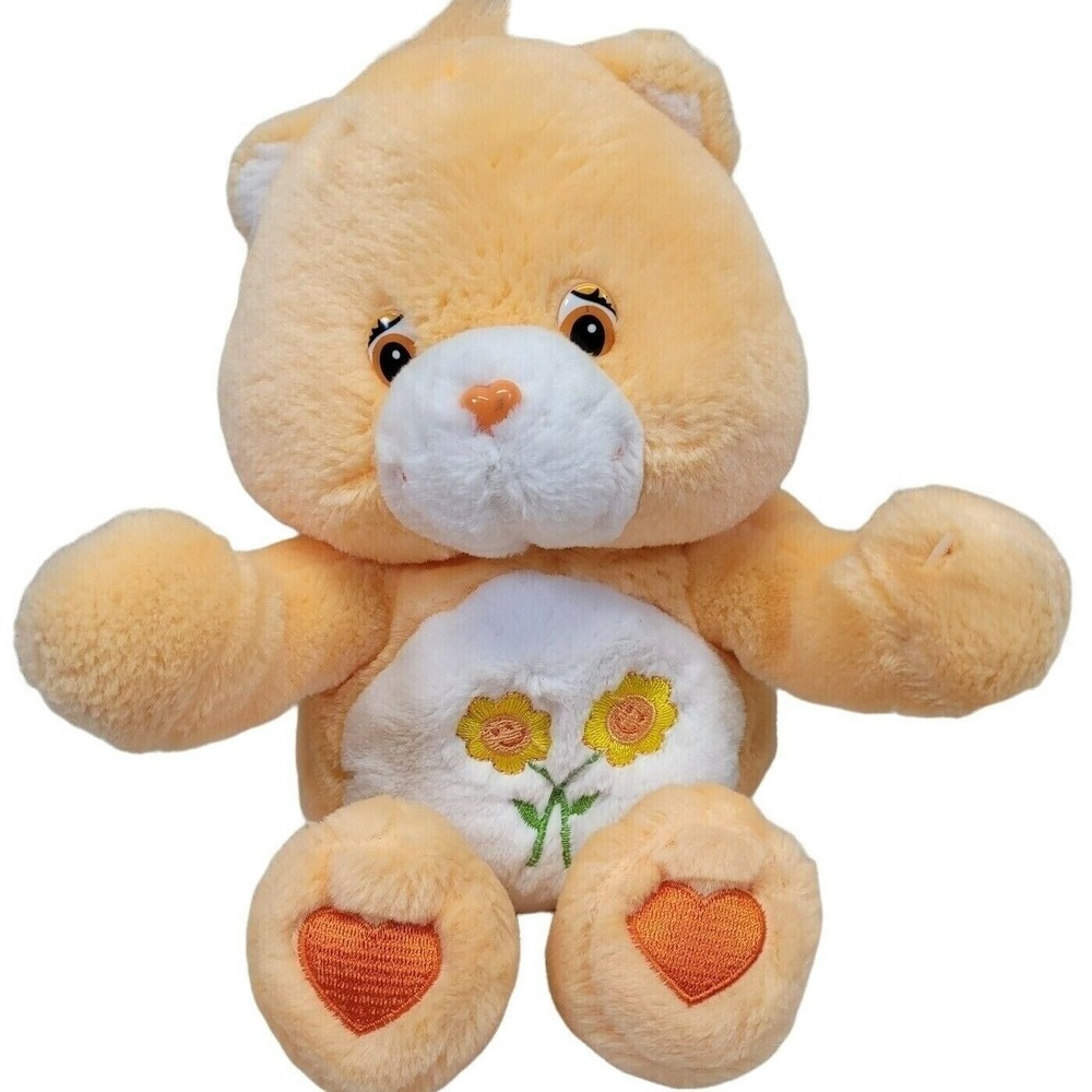 Care Bears Friend Bear Hugs Teddy‎ Plush 10 In Orange Flower 2004 Play Along Vtg